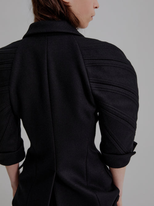 Kinetic sculpted sleeve bloomer jacket