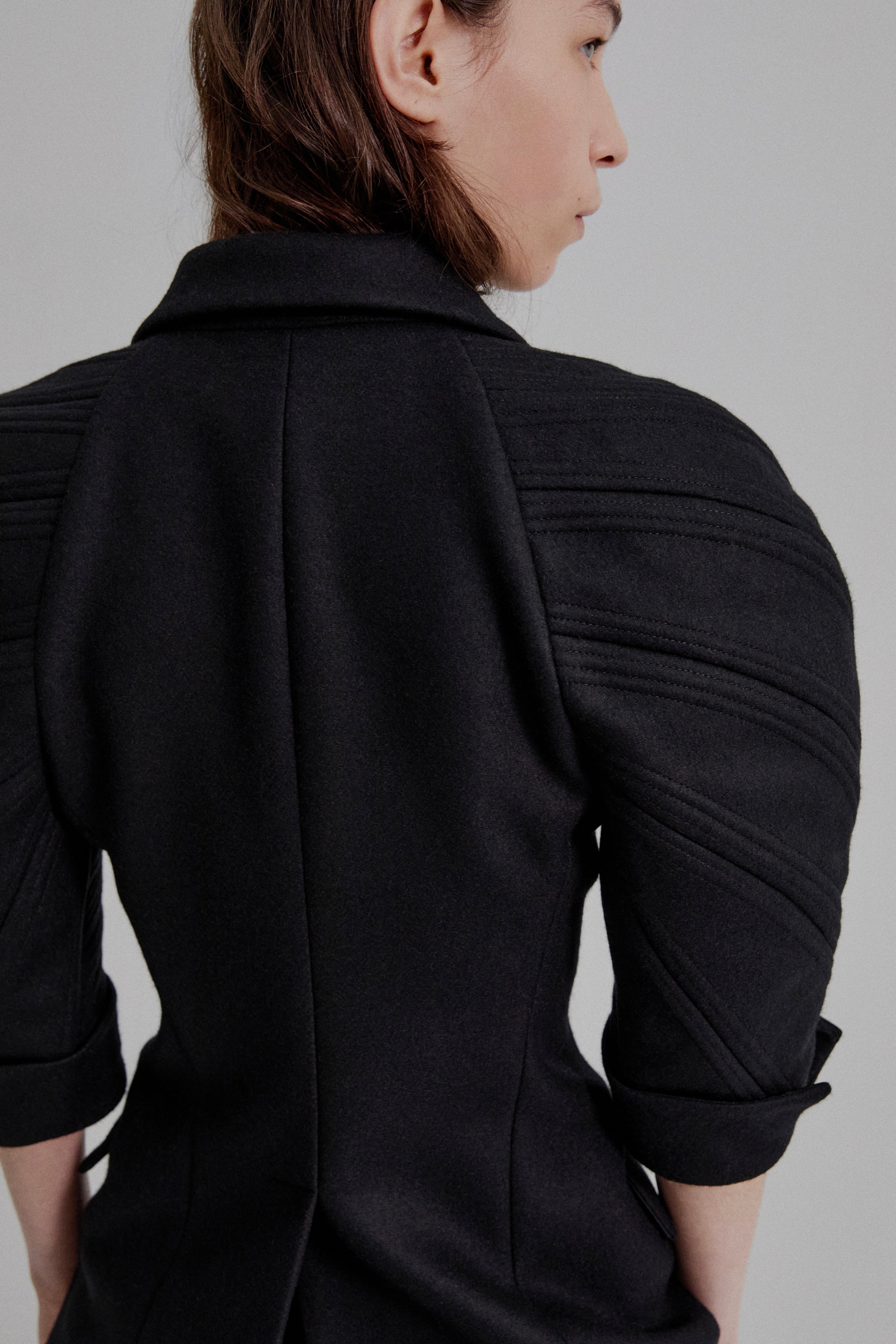 Kinetic sculpted sleeve bloomer jacket