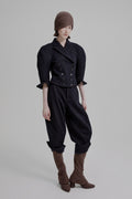 Diagonal volume cropped trousers