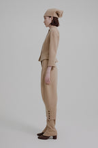 Diagonal volume cropped trousers